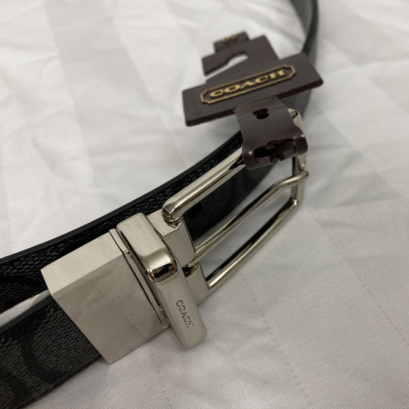 NWT New Coach Belt in Signature Canvas Black Print - Picture 2 of 6